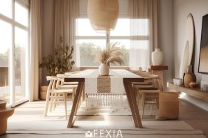 FEXIA Boho Macrame Table Runner with Tassels - 72 Inches Rustic Summer Table Decor