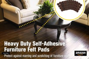 "8827 1-Inch Round Heavy Duty Furniture Felt Pads – 160-Pack in Resealable Bag"