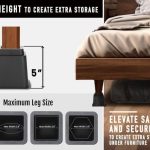 HOLDN’ STORAGE 5-inch Bed Risers – Heavy-Duty Furniture Lifts for Extra Storage