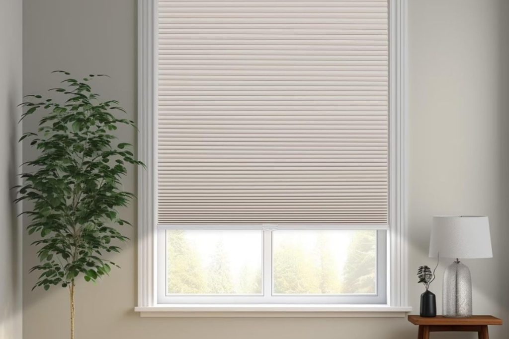 Changshade Cordless Blackout Honeycomb Shade, Beige, 35 Inches – Light Blocking Window Treatment for Bedrooms