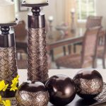 Creative Scents Dublin Brown Decorative Tray with Balls – Centerpiece Home Décor Set