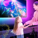 RGB LED TV backlight strip with music sync and remote control for 65-80 inch TVs