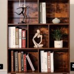 LEYAOYAO 3-Tier Rustic Brown Cube Bookshelf with Legs for Living Room, Bedroom, or Office.