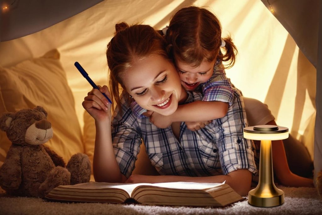 Gold O’Bright Portable LED Table Lamp with Touch Sensor and Rechargeable Battery