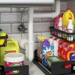 REALINN Under Sink Organizer, Black 2-Pack Slide-Out Cabinet Storage Shelves