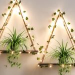 Richer House LED Wall Shelves with Artificial Ivy – Set of 2 for Home Décor