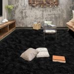 Tepook Super Soft Fluffy Rug in Black – Cozy Shaggy Rug for Bedroom and Living Room (4x6 Feet)