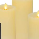 Luminara Ivory Flameless LED Candle Set of 3 – Battery-Powered with Remote & Realistic Moving Flame