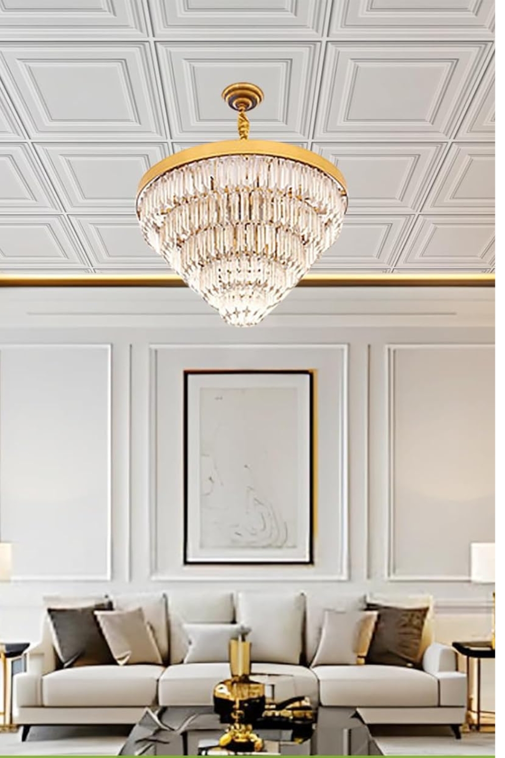 Modern Living Room Ceiling Design from Amazon with Stylish Décor Elements