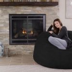 Chill Sack Bean Bag Chair – 5' Black Microsuede Memory Foam Lounge Chair