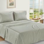 Luxury 1000 thread count Egyptian cotton queen bed sheets in Mineral color