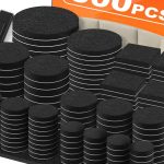 Black felt furniture pads 300-piece set for hardwood floor protection and chair legs