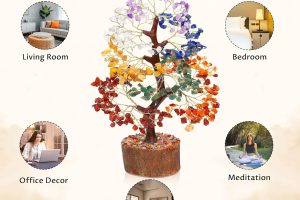 “7 Chakra Crystal Tree of Life – Handmade Feng Shui Gemstone Bonsai for Good Luck and Energy”