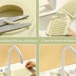 Gray Silicone Faucet Mat for Kitchen Sink with Fast-Drying Splash Guard – 2024 Upgrade
