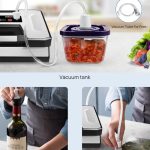 "Liquid Vacuum Sealer Machine with 90Kpa Suction, Built-in Cutter, Bag Storage, and LED Indicators"