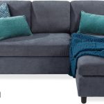 "Best Choice Products 3-Seat L-Shaped Upholstered Sectional Sofa with Reversible Ottoman in Blue/Gray – Ideal for Apartments, Dorms, and Small Spaces"