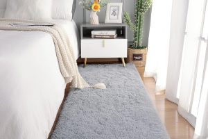 Chicrug Soft Runner Rug 2x6 Feet – Grey Plush Shag Carpet for Bedroom or Nursery