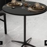 Flash Furniture Lars Black Round Cocktail Table – Adjustable Height for Versatile Use