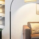 Luvkczc 71 inch arc floor lamp with adjustable head and foot switch in modern living room