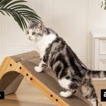 Poils bebe L Shape Cat Scratcher with Ball Toy – Large Cardboard Cat Scratch Pad for Indoor Cats