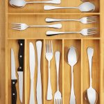 Purawood bamboo drawer organizer with 7-9 slots for utensils and flatware