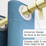 "Warm gold adjustable curtain rod with aluminum finials for windows 16 to 60 inches"
