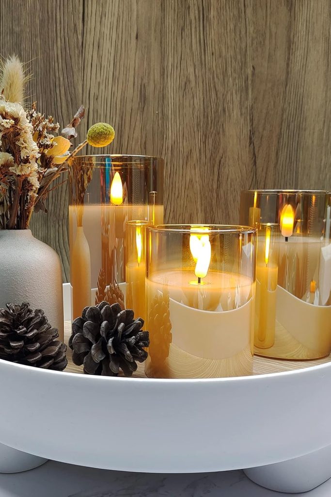 Elegant Gold Flameless LED Candles Set with Remote and Timer for Home, Wedding & Party