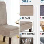 Soft taupe velvet H.VERSAILTEX dining chair covers – 4-pack slipcovers for Parsons chairs