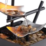 Homedics Tabletop Water Fountain with Natural River Rocks for Indoor Zen Décor