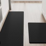 StepRite Kitchen Mats 2PCS Set - Black Cushioned Anti-Fatigue Waterproof Floor Mats for Kitchen and Office
