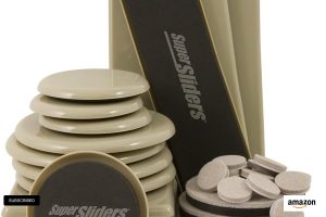 Super Sliders Assorted Reusable Furniture Sliders & Self-Stick Pads – 52-Pack in Beige
