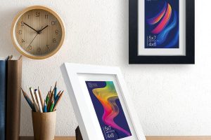 "VCK 5x7 Black Wooden Picture Frame Set of 2 – Display on Wall or Table with HD Glass Protection"