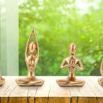Set of 4 Gold Leekung Yoga Statues – Elegant Zen Decor for Home and Meditation Spaces