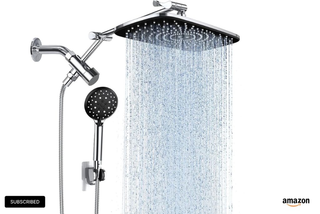 "Veken Wide Rain Shower Head with 6 Modes: The Ultimate High Pressure Shower Combo for a Luxurious Bathroom Experience"