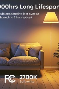 Linkind A19 dimmable LED light bulbs 60W equivalent with soft white 2700K glow, E26 base, 800 lumens, 6-pack energy-efficient lighting for home or office