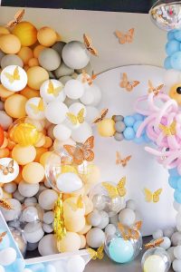 “SAOROPEB 3D butterfly wall decals in metallic silver and gold”“48 piece butterfly wall decor with removable adhesive”