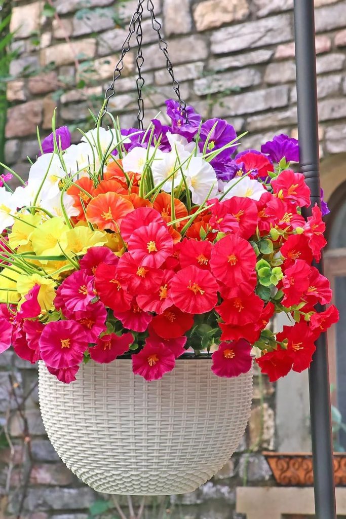 🌺 Brighten Your Outdoors with 12PCS Artificial Morning Glory Flowers – Beauty That Lasts All Year