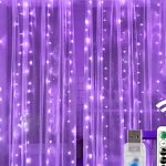 300 LED Window Curtain String Fairy Lights – USB Powered with 8 Lighting Modes and Remote for Holiday & Party Decor