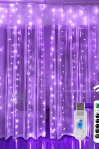 300 LED Window Curtain String Fairy Lights – USB Powered with 8 Lighting Modes and Remote for Holiday & Party Decor