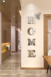 Silver Acrylic Mirror Wall Letter Signs – 47.2"x15.3" Removable Decorative Wall Stickers for Living Room or Bedroom Home Décor