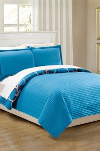 Chic Home Woodside 3-Piece Quilt Set – Blue King Size Lightweight Bedding for Modern Bedroom Décor