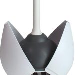 “Clorox Toilet Plunger with Hideaway Caddy – Durable rubber suction cup and sleek white storage holder”