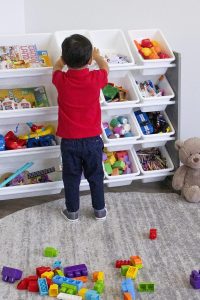 Humble Crew Supersized Toy Storage Organizer with 16 Removable Grey and White Bins – Ideal for Kids’ Rooms and Playrooms