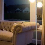 67 inch mid-century floor lamp with 3 frosted globe glass shades