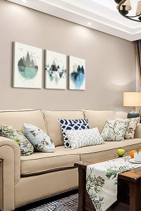 "MHARTK66 abstract geometric mountain canvas wall art, 3-panel set of 12x16 inch prints for modern home or office decor"