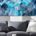 Mofutinpo Blue Abstract Canvas Wall Art – Modern 3-Piece Artwork for Living Room, Bedroom, or Dining Room Wall Décor