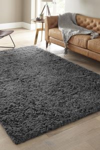 Ophanie 5x8 Grey Fluffy Shag Area Rug – Non-Slip Soft Plush Carpet for Living Room, Bedroom, Dorm, Kids Room, or Nursery Home Décor
