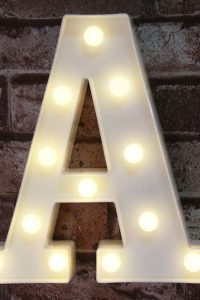 Pooqla LED marquee letter “A” light – battery-operated alphabet sign for party, home, or wedding decoration