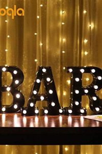 Pooqla black LED marquee letter A light for home and event decor