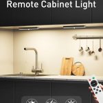 SZOKLED 20-LED rechargeable under cabinet light bar mounted under a kitchen shelf with remote control